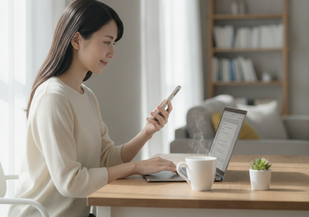 💕28歳、元アパレル店員だった私が月40万稼ぐ秘密！スマホでできる在宅メール仕事のリアルな一日🌸