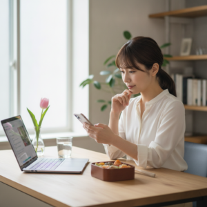 在宅ワークってどう？私にはどっちがいいかな？チャットレディとメルオペ、私の体験談も交えながらお話しするね！🍱🌷